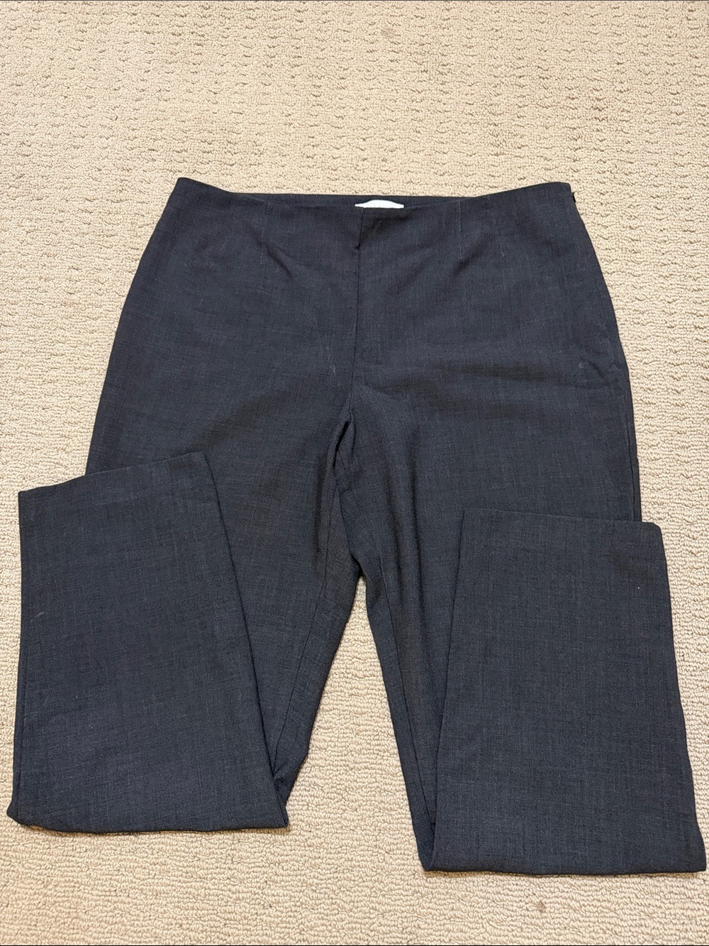 Talbots Women's Gray Straight-Leg Trousers, Side Zipper Entry. Size 16.